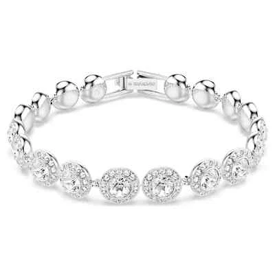 Pulsera Tenis Swarovski Una Angelic Corte Redondo, Blanca, Chapada en Rodio 5682279 Foto 1 de 4