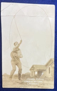 Leonard Stroud Famous Rodeo Cowboy Trick Rider Roper Photo Antique RPPC Vintage - Picture 1 of 4