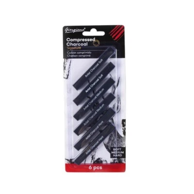 Giorgione Compressed Charcoal Set Black Sticks Drawing Sketching 6pcs