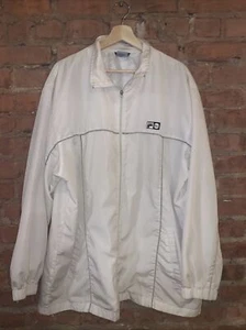 FILA Sport Rain Jacket Women's XL Lightweight Windbreaker White FLAWS - Picture 1 of 11