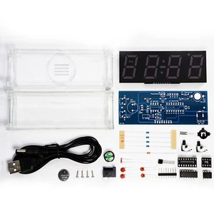 Kits de reloj electrónico digital LED colorido hágalo usted mismo con tablero de práctica de soldadura de PCB - Imagen 1 de 20