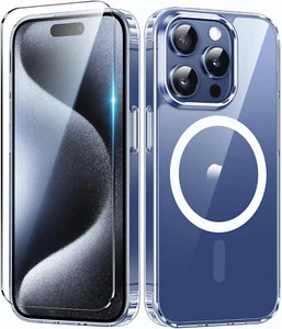 iPhone 15 Pro Clear Case - Strong Magnetic Attraction Shockproof Anti-Yellowing - Photo 1 sur 9