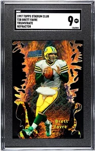 1997 Stadium Club Triumvirate Refractor #T2B Brett Favre SGC 9 *Just Graded* - Picture 1 of 2