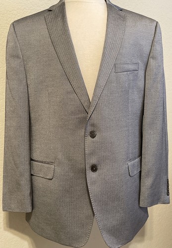 Blazer cappotto sportivo Michael Kors uomo nero e grigio spina di pesce poli rayon 46R EUC