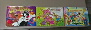 LOT OF 3 VINTAGE  POP UP BOOKS PETER RABBIT, CAT-TASTROPHES, A CHRISTMAS CAROL - Picture 1 of 6