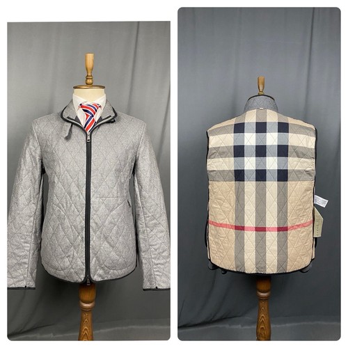 Giacca trapuntata uomo Burberry Nova fodera check grigio taglia L