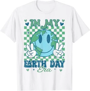 In My Earth Day Era Smile Face Earth Day Shirts Teacher T-Shirt - Picture 1 of 4