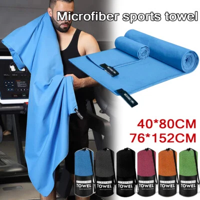 Toalla deportiva absorbente de microfibra para gimnasio de secado rápido para yoga playa viaje camping L Foto 1 de 4