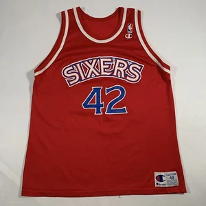 VTG 90s Champion Philadelphia 76ers Sixers Jerry Stackhouse #42 Jersey Sz 48 - Picture 1 of 10