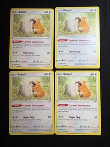 4x Pokémon TCG Bidoof 111/159 - Sword & Shield Crown Zenith CRZ Common Playset - Picture 1 of 3