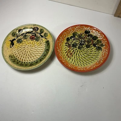 2. "Rallador de ajo de cerámica Zester platos pintados a mano España - amarillo verde/rojo 5""" Foto 1 de 4