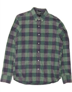 J. CREW Mens Slim Flannel Shirt Large Green Check Cotton DJ16 - Picture 1 of 3