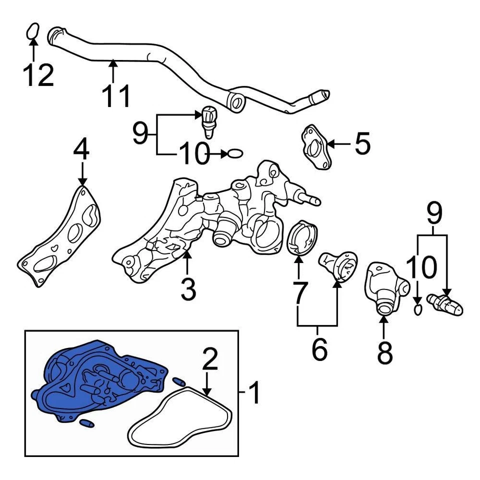 For Honda Accord 2003-2017 Honda 19200RDVJ01 Engine Water Pump - Image 1 of 4