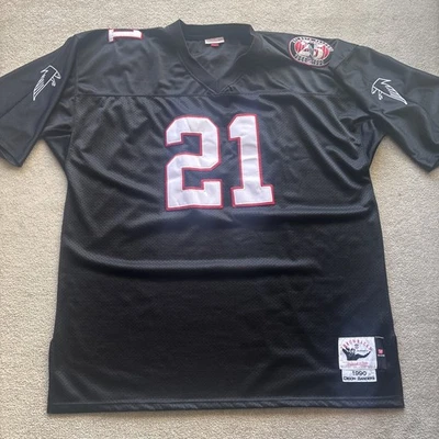 Camiseta deportiva para hombre Atlanta Falcons Deion Sanders talla 64 5XL parche 25 aniversario Foto 1 de 4