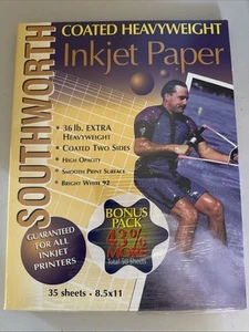 Papel de copia de inyección de tinta Southworth recubierto de peso pesado 36 lb blanco brillante 92 W31QC EE. UU. - Imagen 1 de 7