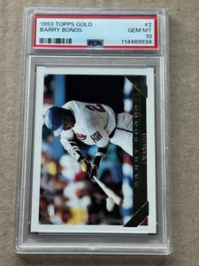 Topps Gold 1993 - Barry Bonds #2 PSA 10 gemas ¡Como nuevo!! - Imagen 1 de 2