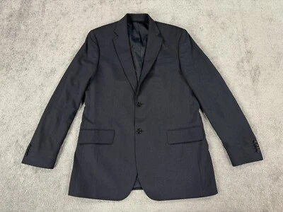 Banana Republic Suit Jacket 42 L Blue Flannel Birdseye Modern Designer Business - Imagem 1 de 4
