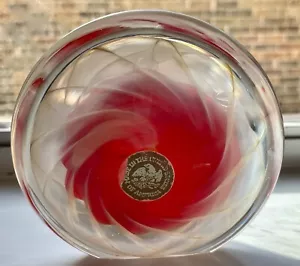 Fermacarte vetro Sasso firmato Gary Levi Levay 1987 rosso chiaro strati successivi - Foto 1 di 6