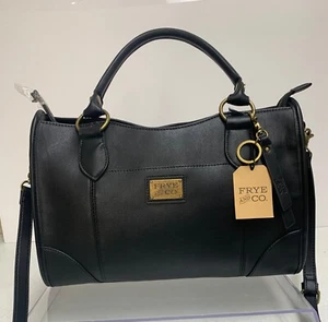 Frye and Co Core Satchel Purse Faux Leather Bag Black New w/Tags - Picture 1 of 10