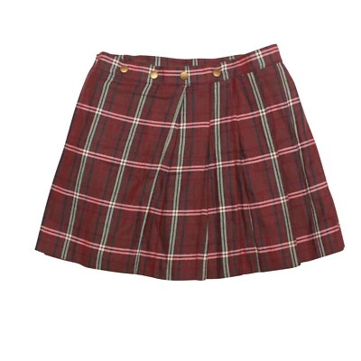 Jean Paul Gaultier JPG Mini Skirt Purple Pleated Tartan Vintage Size S UK 6/8 - Image 1 of 3