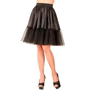 Rockabilly Tüllrock Damen-Unterrock knielang Schwarz - Kostüm-Zubehör Petticoat - Bild 1 von 4