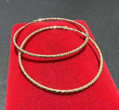 Серьги-кольца из желтого золота 18 карат с бриллиантами - Изображение 1 из 4