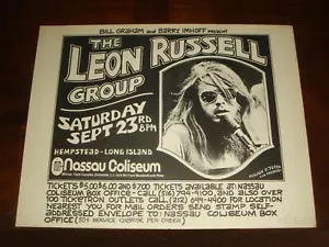 LEON RUSSELL Nassau Coliseum, NY 1972 KONZERT POSTER SIGNIERT von RANDY TUTEN - Bild 1 von 2