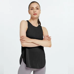 Women's Workout Tank Tops Cool-Dry Sleeveless Loose Fit Yoga Shirt Athletic Tops - Picture 1 of 27