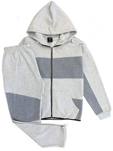 Men's Premium Cotton Fashion Fleece Hoodie 2-piece sweatsuit - Picture 1 of 17