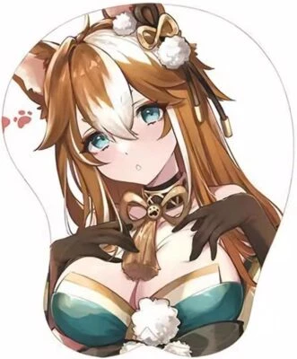 Anime Mouse Pad Genshin Impact Miss Hina 3D Mouse Pad Anime with Wrist Support,S - Image 1 of 4