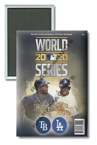 2020 World Series TB Rays LA Dodgers MLB Program 2 x 3 Refrigerator Magnet - Picture 1 of 3