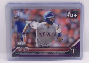 🟪 EVAN CARTER Rookie Call-Up PURPLE Texas Rangers 20/25 2023 Topps Now 970 ALDS