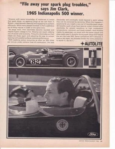 1966 Autolite Indy 500 Ad/Jim Clark/ Lotus-Ford - Picture 1 of 1