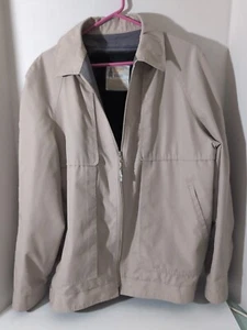 London Fog Men's Vintage Removable Faux Fur Lining Zip Up Jacket Tan Size 44 Lon - Picture 1 of 6