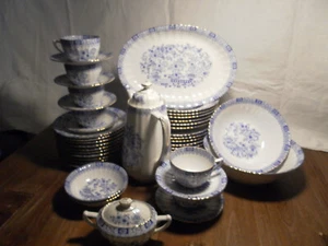 3 Servier-Schüsseln Seltmann Weiden China Blau Goldrand, 13/20/23cm auch einzeln - Bild 1 von 5