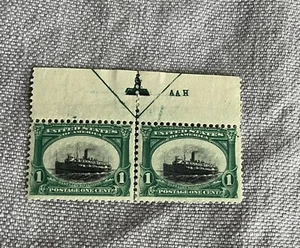 US #294 Panama Canal 1 cent Top Arrow Pair Lot2304028 - Picture 1 of 2