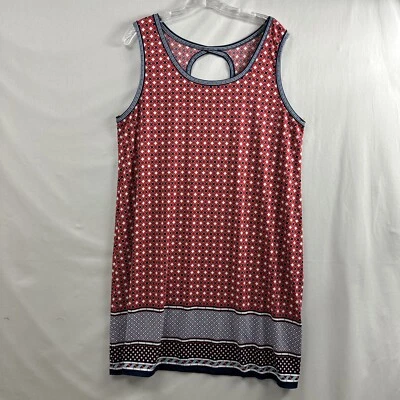 Vestido Max Studios Mujer Cambio Rojo Blanco Azul Tejido Preppy Sin Mangas Talla XL Foto 1 de 4