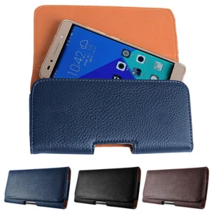 Horizontal Leather Case Belt Clip Loop Pouch Holster For Motorola Moto Cellphone - Picture 1 of 30