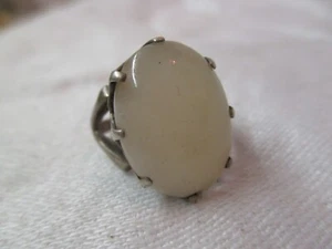 Vintage Old Pawn Sterling Ring with milky white Stone - Picture 1 of 3