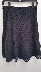Jones New York Signature Womens Size 4 Black Full Lace Skirt with Liner - Picture 1 of 3