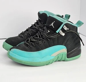 Nike Air Jordan 12 Retro GG Black Hyper Jade Shoes 510815 017 Size 6Y Youth  - Picture 1 of 22