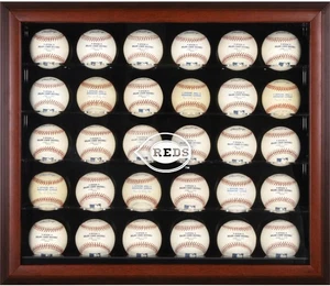 Cincinnati Reds Logo Mahogany Framed 30-Ball Display Case - Fanatics - Picture 1 of 1