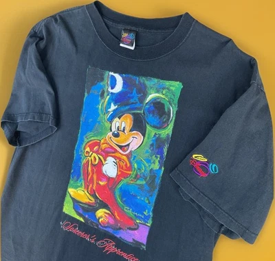 Vintage Sorcerer Mickey Mouse T-Shirt The Art Of Disney 90s Graphic Tee XL USA - Image 1 of 4