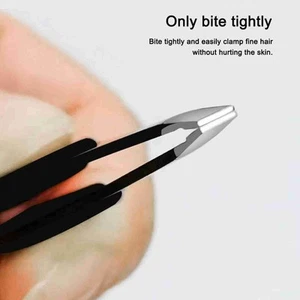 2Pcs Wide Non Slip Grip Slant Tip Tweezers Slant Tweezer Tip Hair Clip Tweezer - Picture 1 of 10