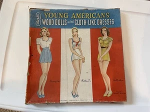 Vintage Original Uncut 3 Young Americans Paper Doll Box Set Whitman 1940s - Picture 1 of 13