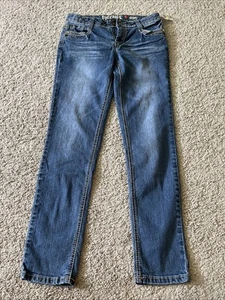 Girls Hydraulic Skinny Blue Denim  Jeans Size 14 Embroidered Back Pockets - Picture 1 of 8