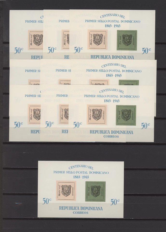 S55222 DEALER STOCK DOMINICAIN REP. 1965 MNH** Timbre Centenaire S/S (X 10 S/S) - Photo 1/1