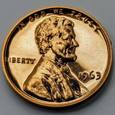 1963 (P) CHOICE Gem Proof Lincoln Memorial Cent RED Penny/MIRROR FINISH Free S&H - Image 1 of 2