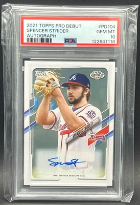 Spencer Strider 2021 Topps Pro Debut RC Autograph PSA 10 - Image 1 of 4