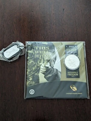 2012 W Infantry Soldier Proof Silver Dollar Defenders of Freedom Set, OGP  - Image 1 of 3